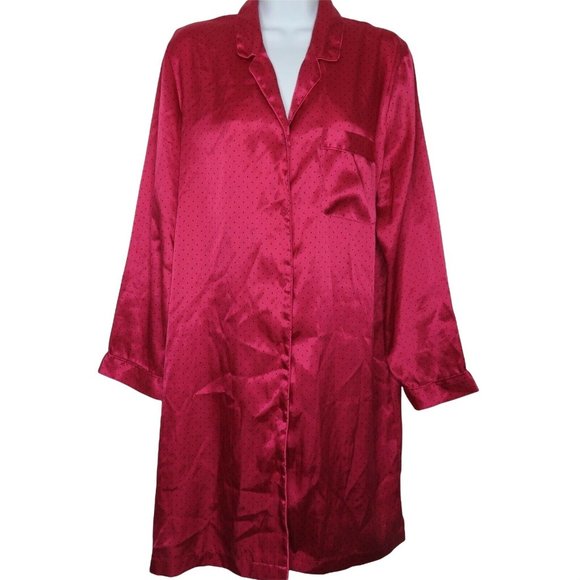 Vintage Morgan Taylor Intimates Pajamas Sleepshirt Nightgown M Pink Polka Dot - Picture 6 of 10